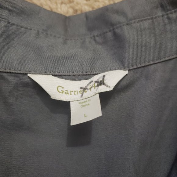 Garnet Hill Women Size Large Gray Cotton Button Down Trench Coat - Picture 2 of 6